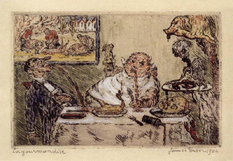James Ensor Gluttony oil painting image